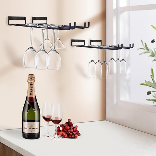 11.8 Inch Wine Glass Rack Set of 4 Stemware Wine Glass Hanging Rack Metal Wine - Picture 3 of 7