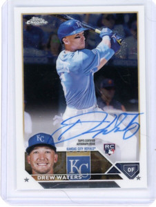Drew Waters 2023 Topps Chrome Rookie Card Auto #RA-DW Kansas City Royals