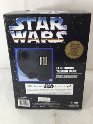 1995 Vintage Star Wars R2D2 & C3PO Coin Bank Eletronic Talking New