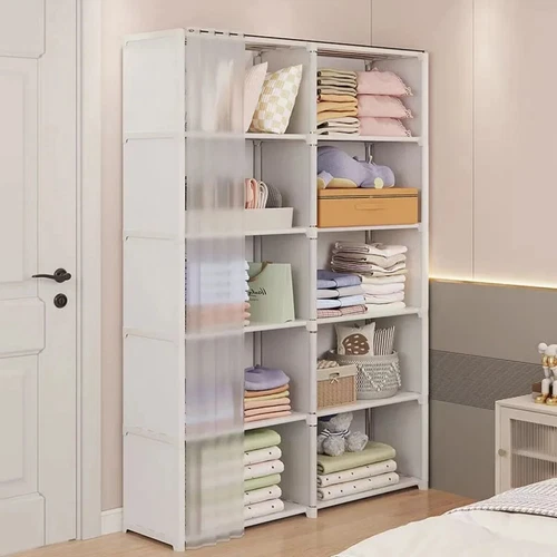 6 Tier Wardrobe Clothes Storage Rack Organizer Dustproof Bookshelf Cabinet Shelf - Picture 10 of 12