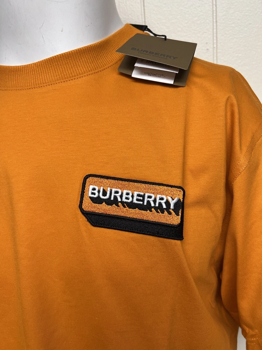 burberry t shirt men black orange white | eBay