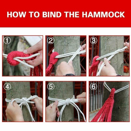 2-Person 450 LB Capacity Hammock with Premium Canvas Portable Camping Outdoor US - Picture 40 of 50