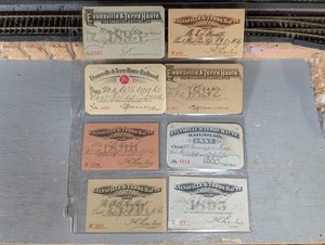 BR MIXED LOT OF (8) RAILROAD EMPLOYEE PASSES - EVANSVILLE & TERRE HAUTE RR