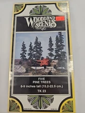 Woodland Scenics TK 23 6-9" Tall Pine Tree kit (Pack of 5 Trees) Kit.