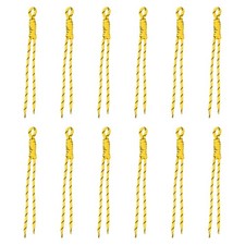 12Pcs Paracord Keychain Braided Rope Keychain Yellow/Black