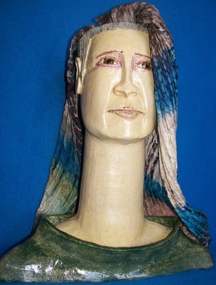 AMANDA POPHAM for LIBERTY & Co KERAMIKKOPFVASE mit SCHAL 1995