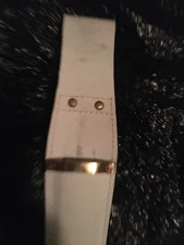 British CEREMONIAL SA80 white bayonet scabbard, brass trim.Royal Marines