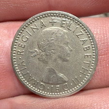 Great Britain England Elizabeth II 6P Sixpence 1957 Copper-Nickel KM#913