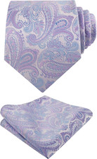 Mens Paisley Tie Handkerchief Casual Floral Necktie Set