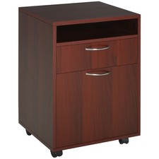 Mobile File Cabinet Organizer Home Office Filing Organizer w/ Castor, Key, Brown