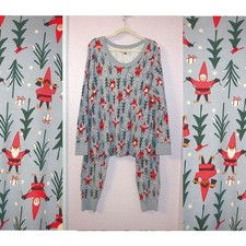 Hanna Andersson Organic Cotton Pajama Set XXL 2X Santa Elves Top  Pants 2 Piece