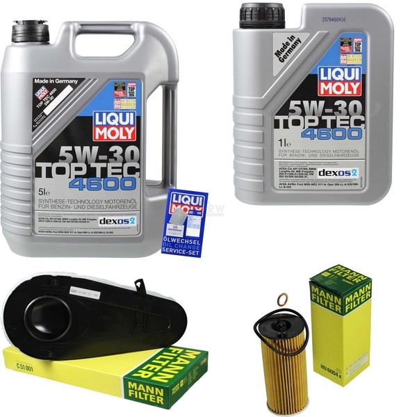 Mann Inspektionspaket 6L Liqui Moly Top Tec 5W-30 FüR BMW 5Er Touring F11 520D-image