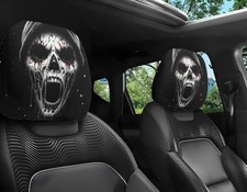 Cartoon Car Headrest Cover, Funny Eyes Style, 2 Pieces Set