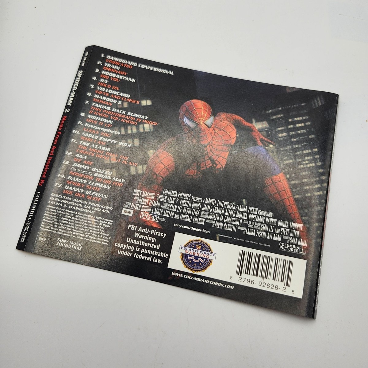 BACK INSERT ONLY Spider-Man 2 Soundtrack CD 2002 Sony Columbia CK