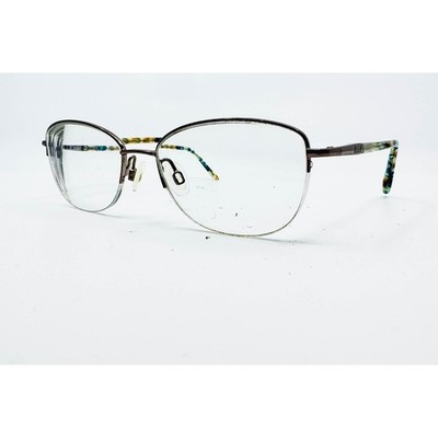 Elle Eyeglasses Womens Brown Multi Semi-Rimless EL13472 52-17-135