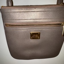 Lauren Ralph Lauren Brown Gold Leather Cross Body Purse Bag Compact 8 X8