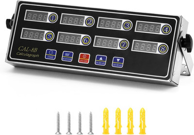 Digital Kitchen Timer 8-Channel Multi-Timer Waterproof Panel Adjustable Volume