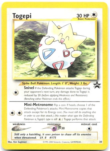 Togepi 30/53 Pokemon WoTC Promo Promo LP