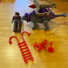 Vintage 1988 Tyco Dino-Riders Ankylosaurus with Sting Figure Near Complete
