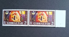 Gibraltar 1970 Christmas Pair 2'- SG 254 MNH