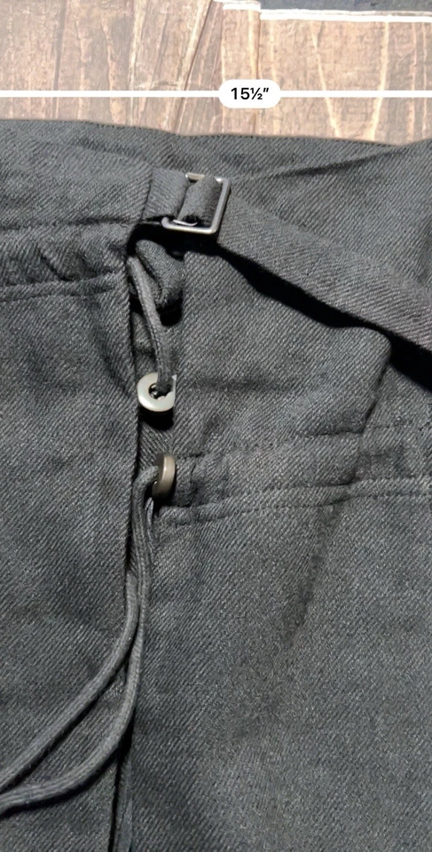 Ann Demeulemeester Wool Linen Cotton Skirt Size 34 Black Maxi With Strap Buckle - Image 3 of 4