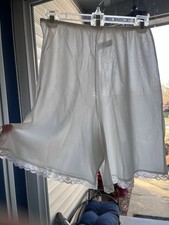 Vtg JCPenny Nylon Bloomers Pettipants Slip Women's Medium Antron Nylon White