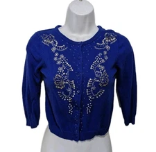 Twenty One Angora Blend Cropped Cardigan Sweater Shrug Womens S Holiday #drs20