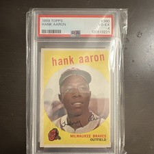 Topps 1959 Hank Aaron Milwaukee Braves #380 PSA 4 Graded Baseball Card