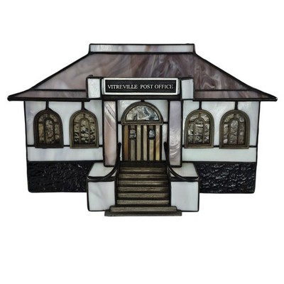 1993 Forma Vitrum Stained Glass Vitreville Post Office By Bill Job Limited #1353