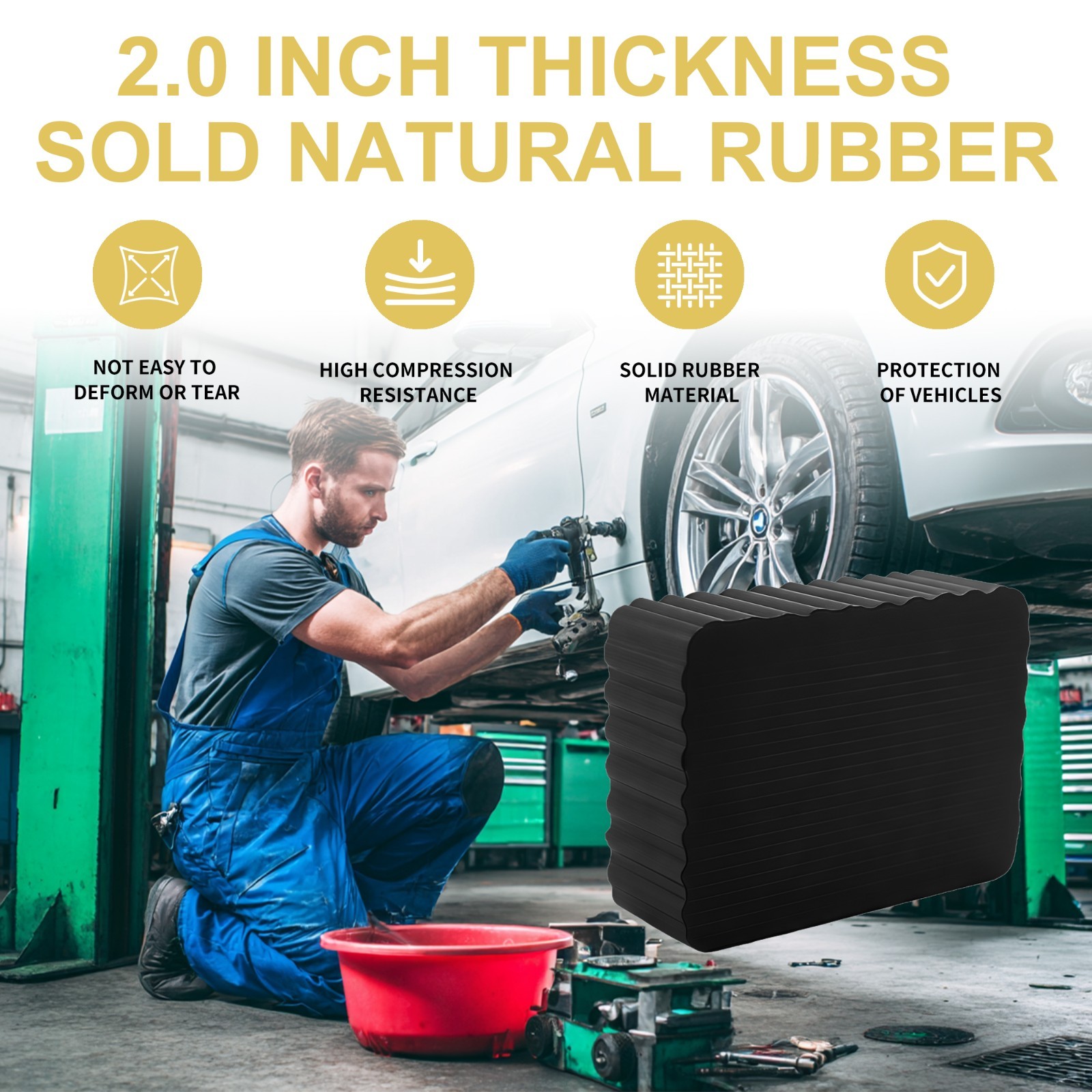 4X Solid Rubber Auto Lift Block Spacer Pad 4.1
