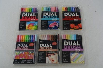 Tombow Dual Brush Pens Water-Based Marker Lot 6 Sets 60+ Colors Multicolor