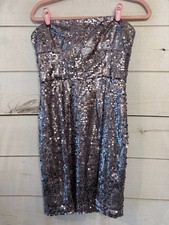 BCBG Strapless Purple Sequins Size 6 Dress Short Formal