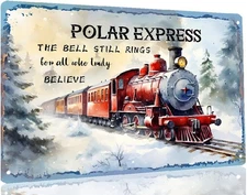 Vintage Retro Polar Express Train Metal Tin Sign 8x12 inch Perfect Poster Cafe