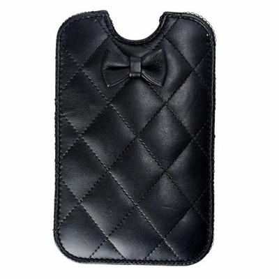Red Valentino Women's Quilted Leather Bow Decorated Black Pouch Iphone Case 5 5S