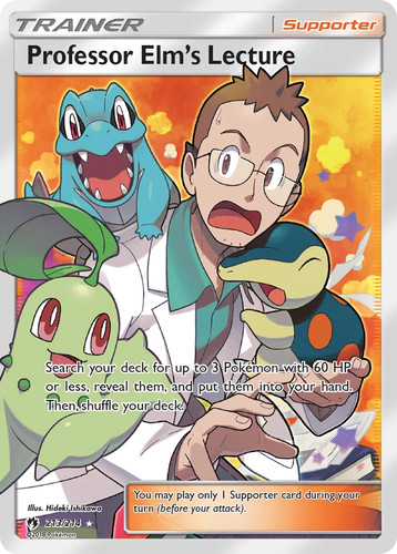 Pokemon Professor Elm's Lecture Sun & Moon: Lost Thunder 213/214 Holofoil NM