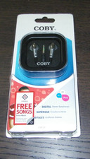 Coby Digital Stereo Earphone Lightweight In-Ear Ear Buds Black Silver CVE20 NEW