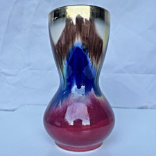 Abstrakte Vase Vintage Tropfkeramik Steinzeug German Pottery roter Ton 158 17