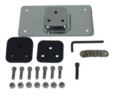 V-Factor 13219 Chrome Laydown License Plate Mount for 3-Bolt Harley Use