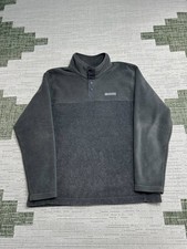 Columbia Steens Mountain Fleece Jacket Mens Large Gray Half Snap II Warm Winter