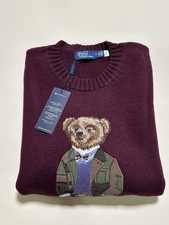 Polo Ralph Lauren Bear Sweater Burgundy Men s Size Medium