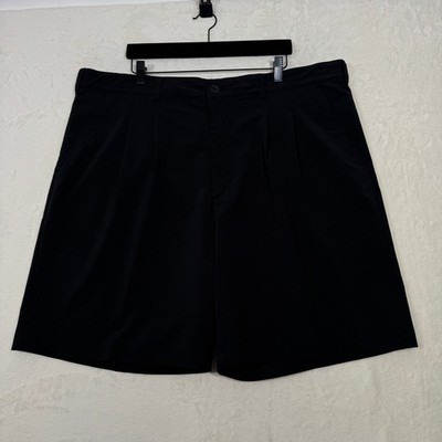 Reebok Golf Shorts Mens 46 Black Pleated Performance Stretch Activewear Relaxed