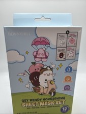 Bonnyhill Sheet mask Set, Get Ready Noursing Masks. 12 Per Box, Brand New