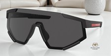 PRADA LINEA ROSSA PS 04WSF DG006F Black Rubber Dark Grey 39 mm Men's Sunglasses