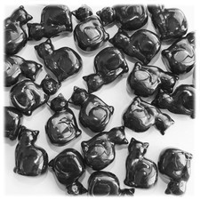 Black Cat Beads Large Hole Made in USA 1" high Pk/15 25mm,