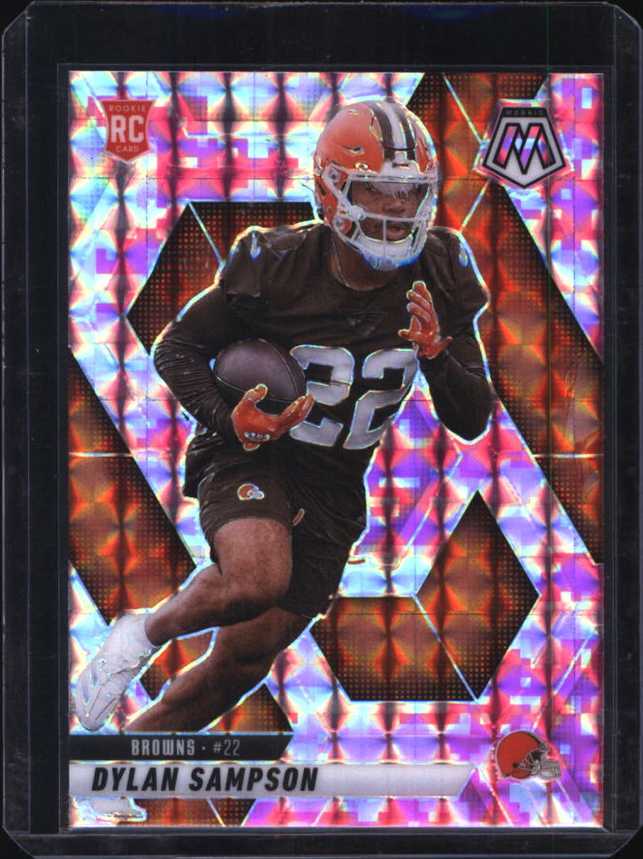 2025 Panini Mosaic Dylan Sampson RC Mosaic Camo Pink #355 Cleveland Browns