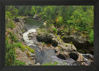 Felsen Wasserfall Insel Gerahmtes Wandbild Poster Leinwanddruck Bild