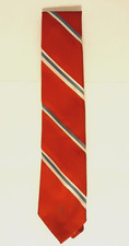 Vintage John Weitz Necktie - Red Base w/ White and Light Blue - Poly-Silk Blend