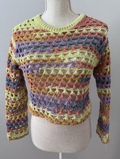ZARA Kids Multicolor Knit Crochet Sweater Long Sleeve Size 11/12