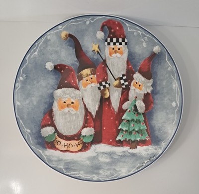 Vintage Santa Claus Serving Platter 12.25''D Ceramic Elaine Thompson 1997