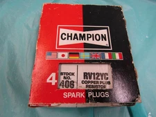 4 New Vintage Champion Spark Plugs RV12YC
